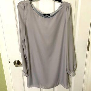 Satin flowy long sleeve dress